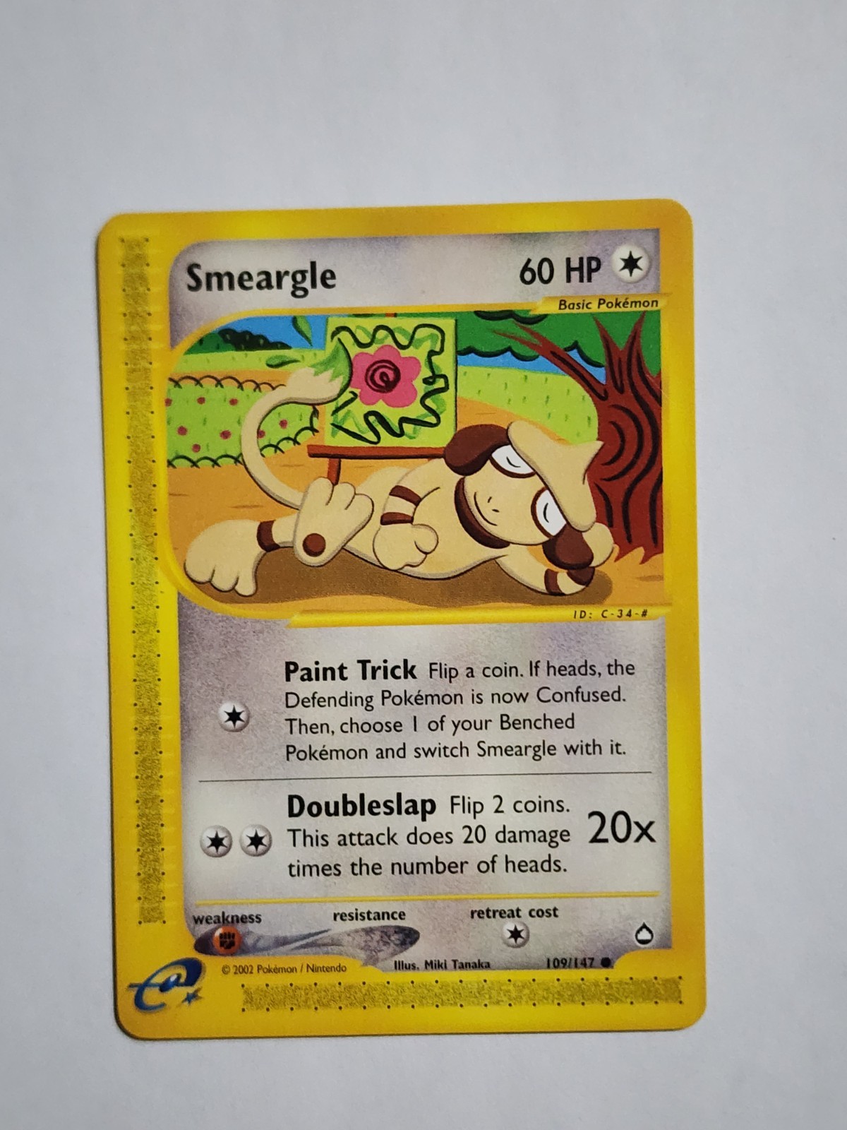 Smeargle - Aquapolis 109/147 2002- Pokémon TCG - WOTC - NM