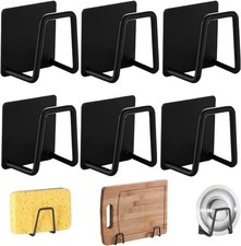 Schwammhalter Waschbecken Edelstahl Küche Selbstklebend Ohne Bohren 6 Stück Set