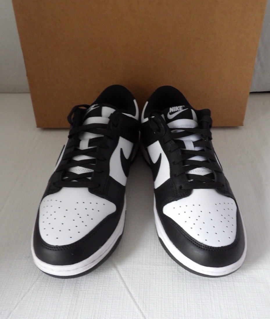 NWOB Authentic NIKE DUNK LOW "PANDA" B & W Leather Women's Size 9 M Men's 7.5 M thumbnail 12