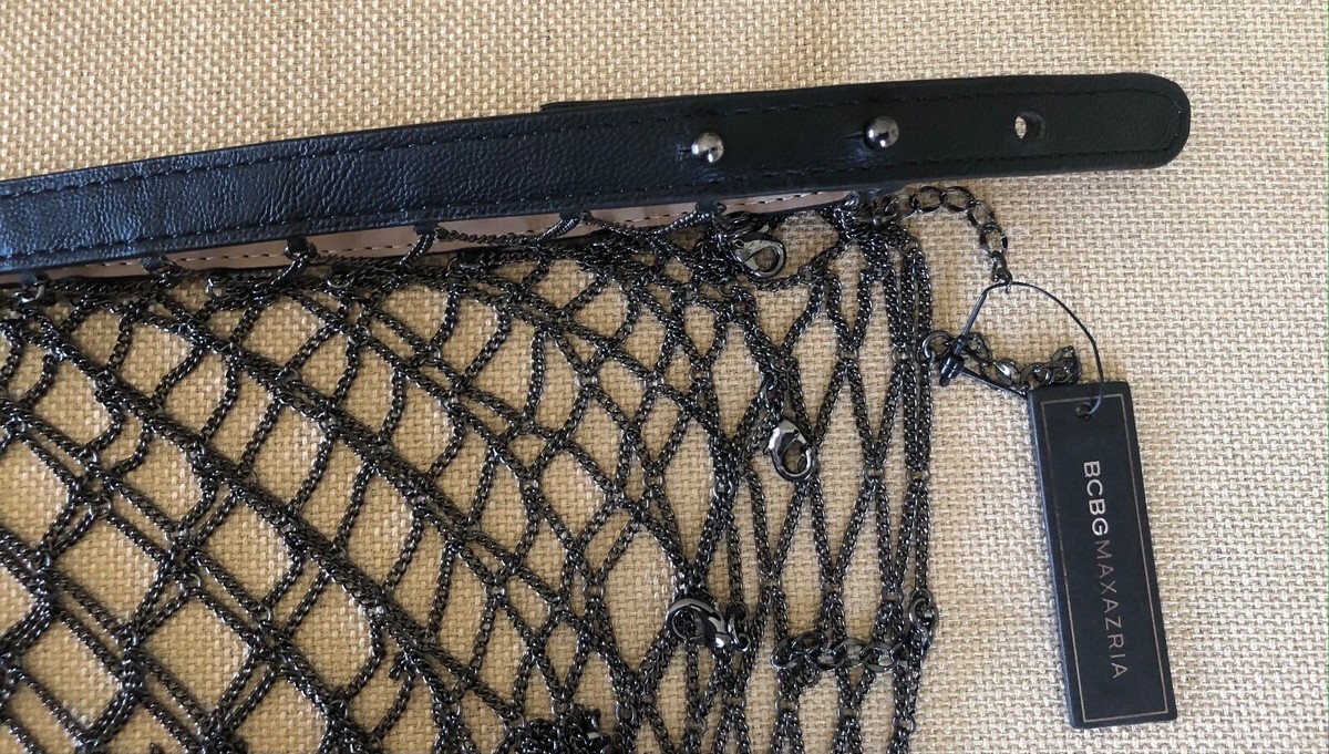 BCBG MAXAZRIA METALLIC BELTED CHAIN SKIRT | eBay