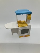 Vintage 1992 Little Tikes Party Kitchen Blue Roof Toy Dollhouse Size - EUC