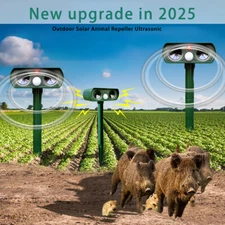 1 PK Ultrasonic Solar Animal Repeller Motion-Detecting for Cats, Squirrels, Deer