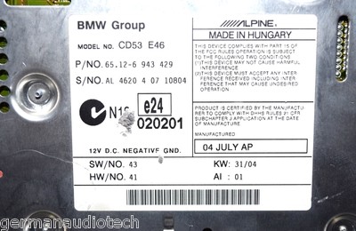 BMW E46 3-SERIES BUSINESS CD MP3 PLAYER STEREO RADIO AUX CD53 323