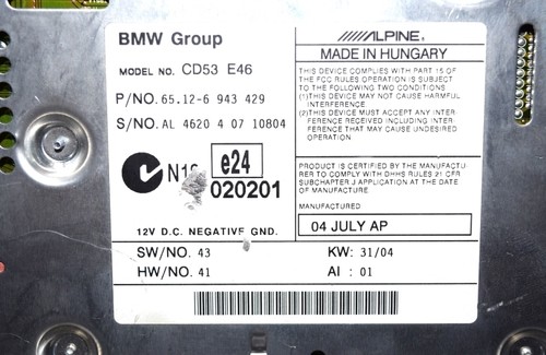 BMW E46 3-SERIES BUSINESS CD MP3 PLAYER STEREO RADIO AUX CD53 323 325 328 330 M3 - Picture 4 of 4