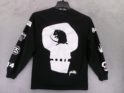 Stussy Shirt Mens Medium Long Sleeve Double Sided Skull Rat Stussy Shirt Mens Medium Long Sleeve Double Sided Skull Rat