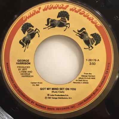 George Harrison Got My Mind Set On You Vinyl Single 7inch Dark Horse