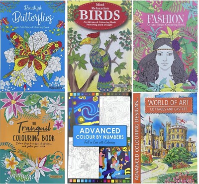 ADULT ANTI-STRESS COLOURING BOOK MIND RELAXING BOOKS Colour Therapy ALL AGES A4