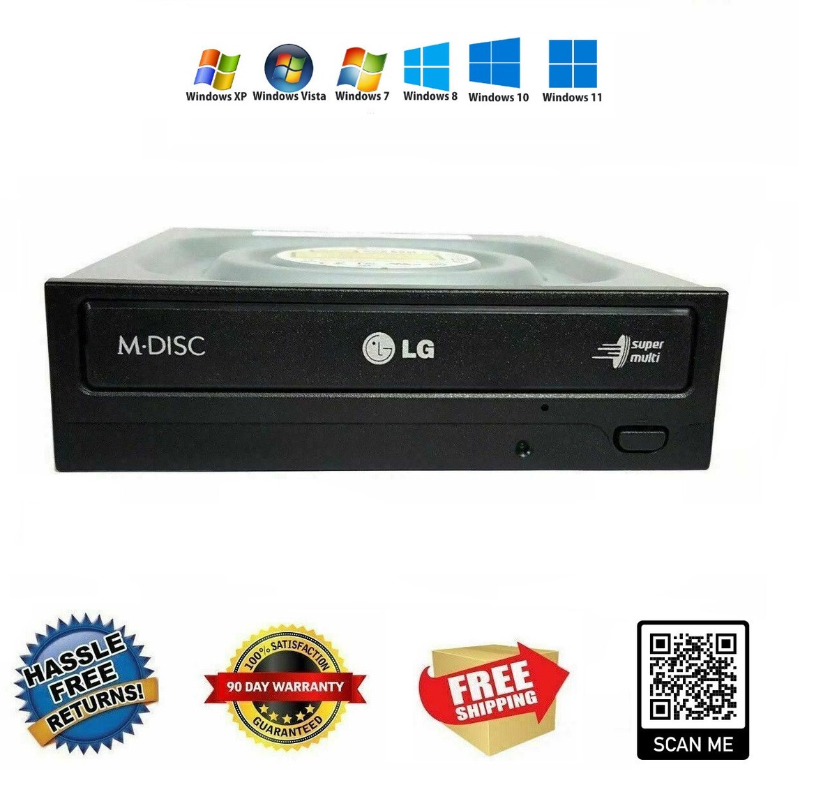 LG Internal SATA 24x DVD CD +/-R & RW DL Disc Burner Re-Writer