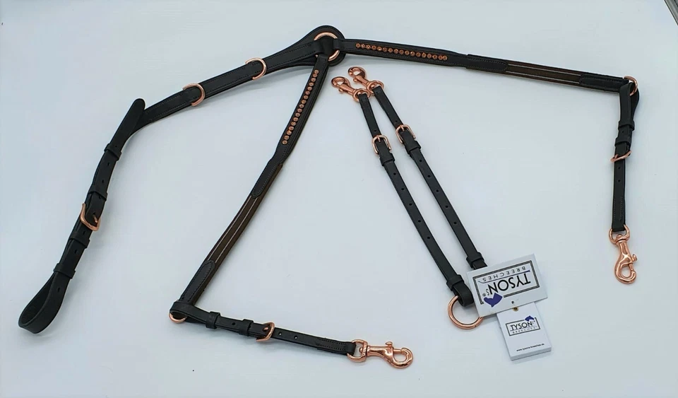 Vorderzeug Rosegold Roségold Strass Pony VB WB X Full Tysons Braun Schwarz TY - Bild 3 von 4