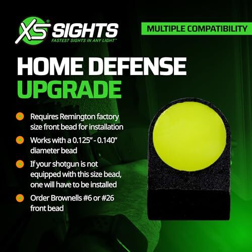 XS SIGHTS Big Dot Shotgun Front Sights, Non(Remington 870, Yellow