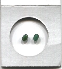 (2) Natural Emerald(s) - - Oval Cut - Grade A - Medium Green - Matched Pair