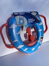 Wonder Women Soft Potty Seat Blue Red with Handles Splash Guard and Storage Hook