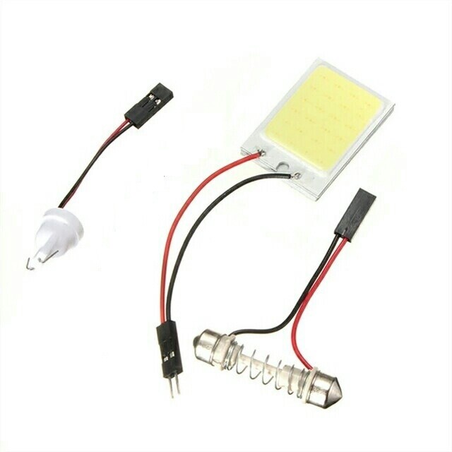 COB LED 12V + BA9S Super Bright White Car Light Panel T10 W5W Festoon