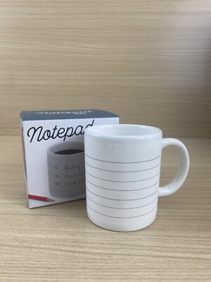 NEU Daumen hoch! Keramik Notizblock weiß Kaffeebecher zum Schreiben & Löschen von Nachrichten 300 ml