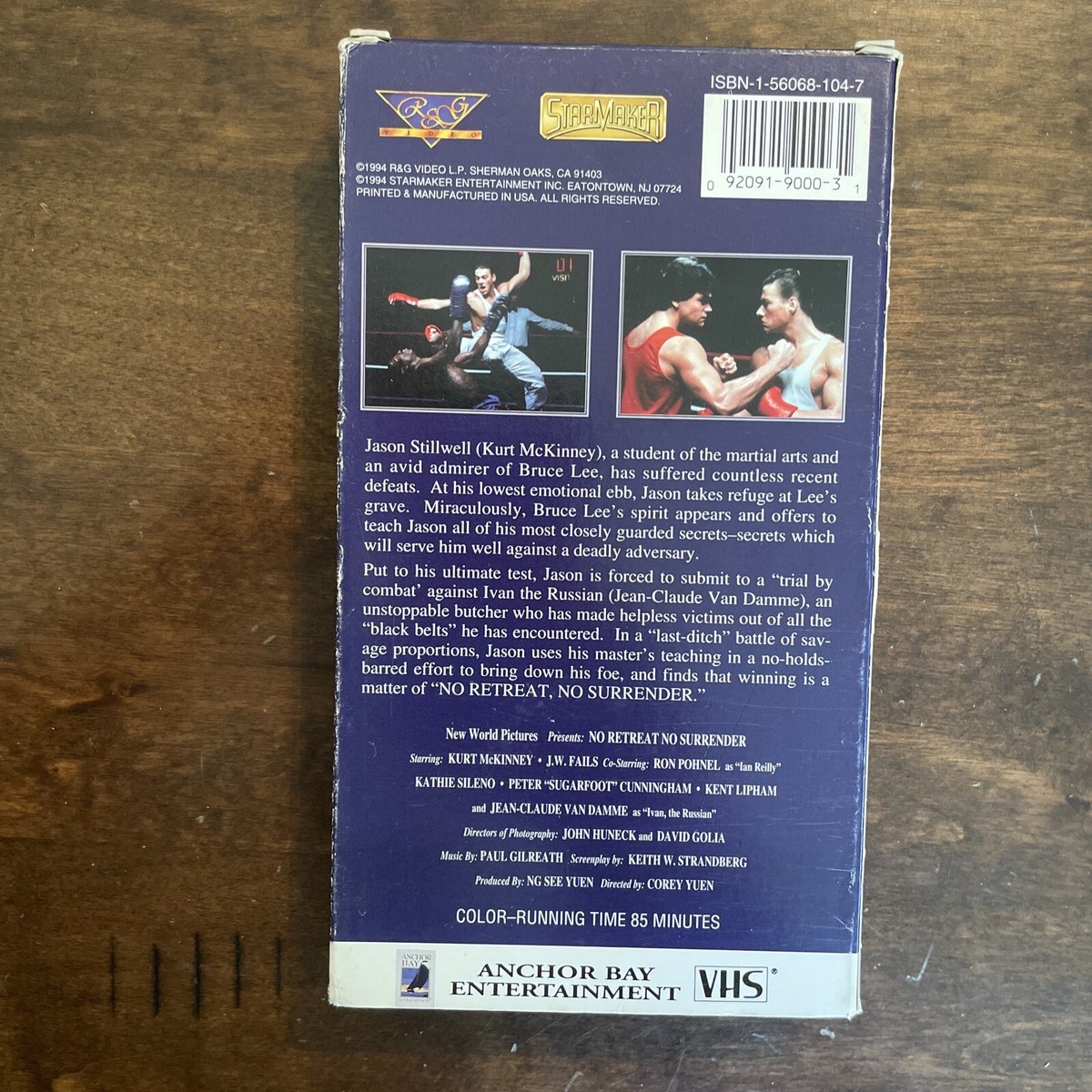 No Retreat No Surrender VHS 1994 Jean-Claude Van Damme Kurt