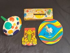 Lot Of 4 VINTAGE Working Tin Noise makers .