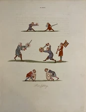 1810 Joseph Strutt PRIZE FIGHTING Antique HC Engraving Sports & Pastimes England