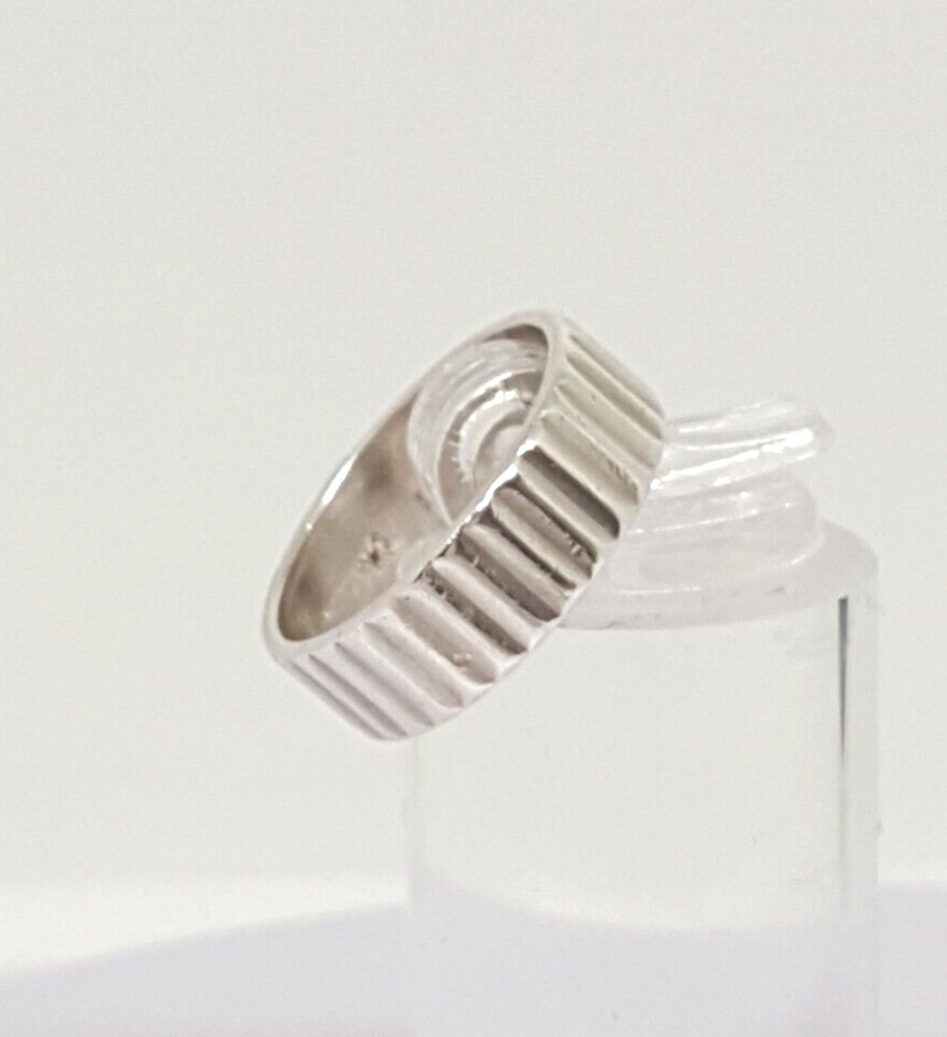 Fabulous Solid Patterned Band Ring 925 Silver Siz… - image 2