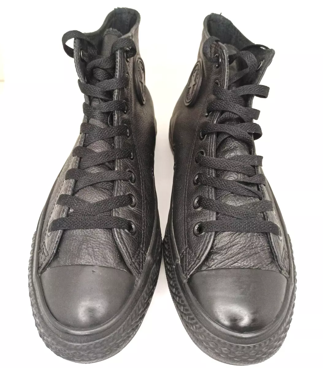 Converse Taylor All Star High Tops Black Leather 8.5 Men/ 10.5 EU 42 | eBay