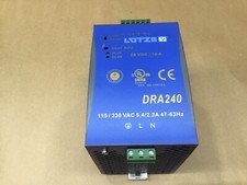 LUTZE DRA240-24B POWER SUPPLY 24VDC 10A 115/230VAC XLNT  11D68PR5 IAC
