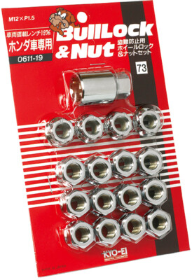 KYO-EI 19HEX 16 PIECES (NUTS 12 PIECES/LOCK 4) BULL LOCK M12xP1.5