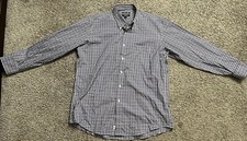 Kirkland Signature dress shirt mens long sleeve plaid blue mens L pre owned