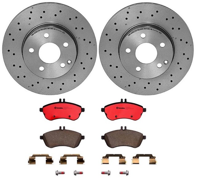 Brembo Front Brake Kit XDrilled Disc Rotors Ceramic Pads For MB W204