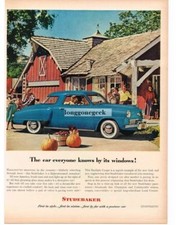 1948 Studebaker Commander 2-door Coupe Cumberland Blue On The Farm Vintage Ad