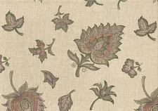 Dan River Fabric Beige Rust Green Lavender Print Cotton  Drapery Upholstery  