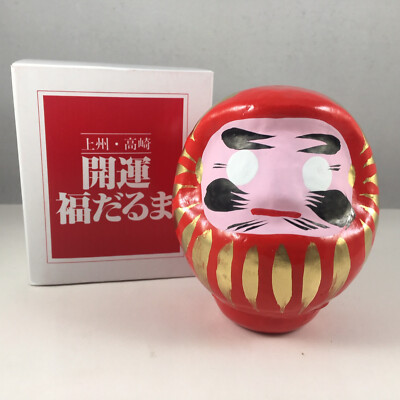 Japanese 3.5''H Red Lucky Daruma Doll Wish Making Good Luck Fortune Made in Japan