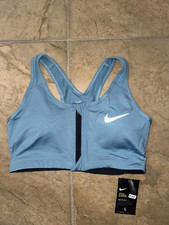 NIKE PRO COMBAT DRI-FIT FRONT ZIP SPORTS BRA WOMENS SIZE L