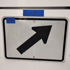 Authentic Traffic Road Street Sign 45 Degree Arrow Right 21" X 15" 12-220