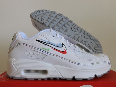 NIKE AIR MAX 90 GS ''SWOOSH PACK'' WHITE-GREEN SZ 6.5Y-WOMENS SZ 8 [DN3730-100]