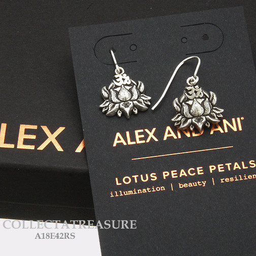 Authentic Alex and Ani Lotus Peace Petals Rafaelian Silver Hook