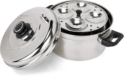 VINOD Stainless Steel Idly Cooker 4/5/6 Tier Idli Plates 16/20/24 Induction