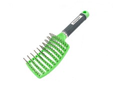 Green Hair Brush Anti Static Curved Vented Styling Detangling Massage Brushes