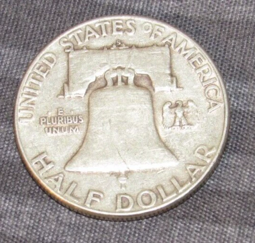 Fine Silver 1951 s San Francisco Mint Franklin Silver Half 1/2 dollar .50 cents