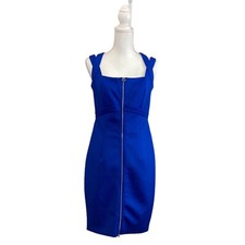 Calvin Klein Cocktail Dress Sz 10 Criss Cross Straps Front Zipper Closure