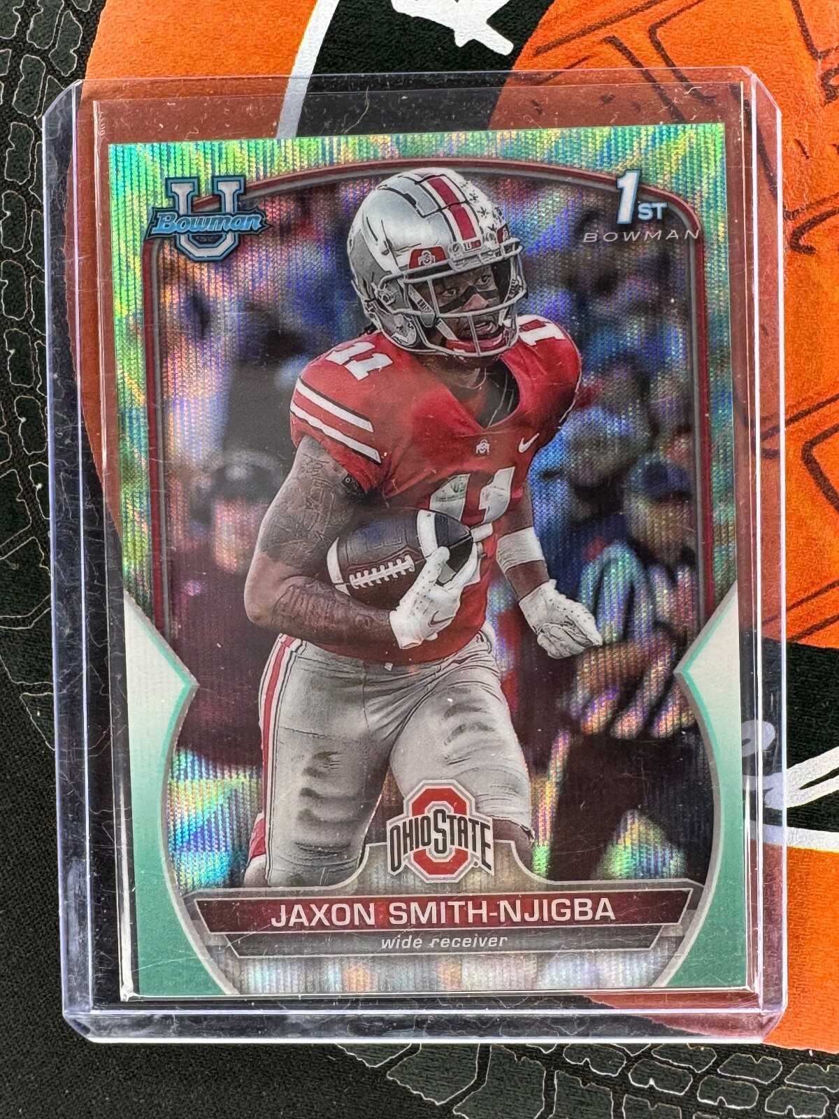 Jaxon Smith-Njigba #78 2022 Bowman University Chrome Aqua Refractor /299