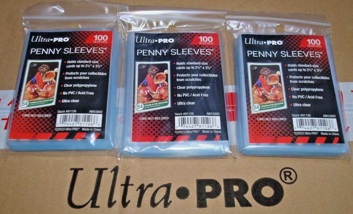 Ultra Pro Penny Card Soft Sleeves - 3 Packs Of 50 (150 Total) For Vintage/Oversized Cards