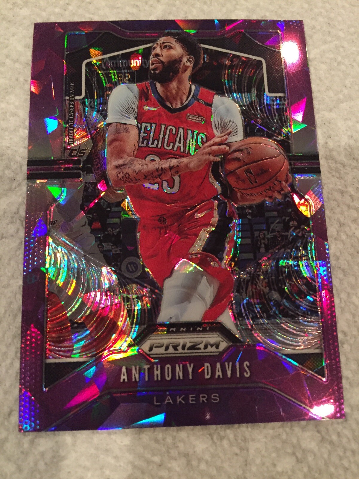 2019-20 Panini Prizm Anthony Davis Purple Cracked Ice Lakers Pelicans /149 Wow