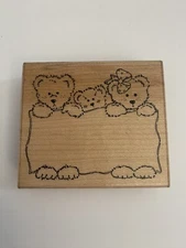 JRL Design Q298 Three Little Bears Wood Mounted Rubber Stamp RS6