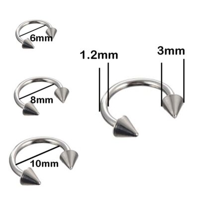 fake c clip lip and nose rings Horseshoe Fake Nose Rings - C Clip BCR Septum Lip Stainless Steel Piercing  2PCS