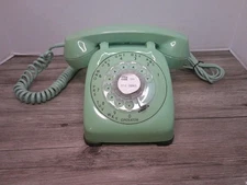 1960's rotary dial telephone mint green monophone exc. condition       O