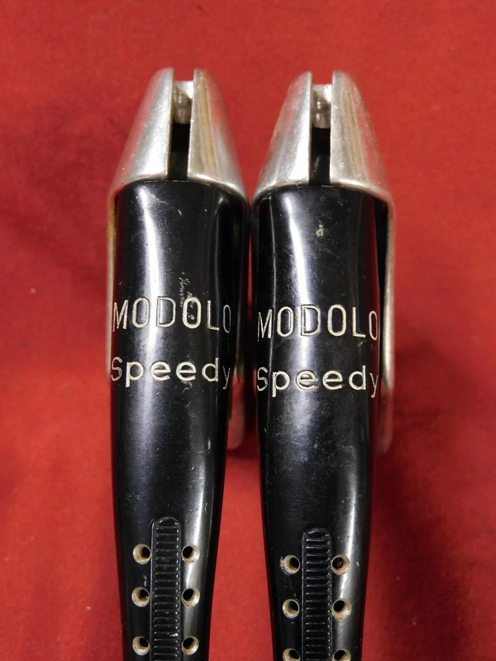 TOP Vintage 1980er schwarz Modolo Speedy F & R gebohrte Bremshebel OHNE Hauben - Bild 4 von 4