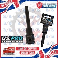 1/2" INCH DRIVE T50 IMPACT TORX TX STAR BIT SOCKET LONG REACH MALE SQUARE CRV S2