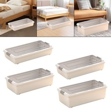 Coffre de rangement sous le lit à 4 roulettes, gain de place, avec couvercle,