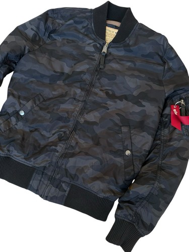 Men’s Alpha Industries Jacket MA-1 Camo Camouflage Bomber Flight Aviator Medium - Picture 2 of 11