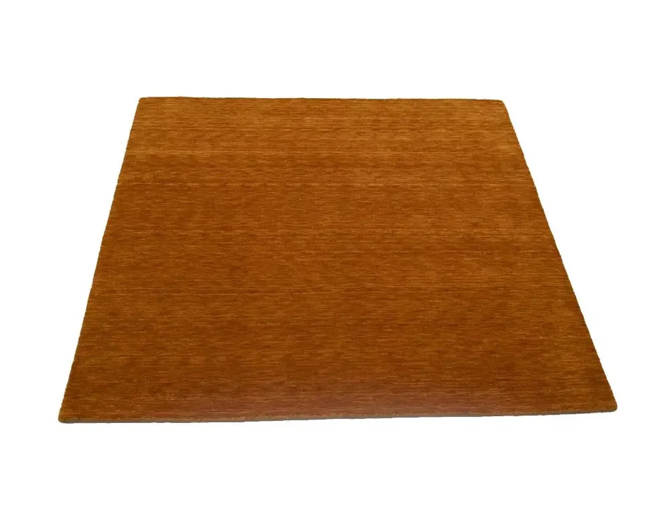 Orange Solid and-Loomed 6X6 Gabbeh Wool Square Rug Oriental Home Decor Carpet - Image 2 of 4