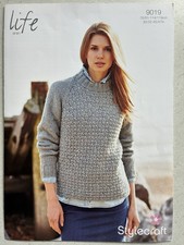 Stylecraft Knitting Pattern Lady’s Sweater Raglan Sleeve, New. (1099)